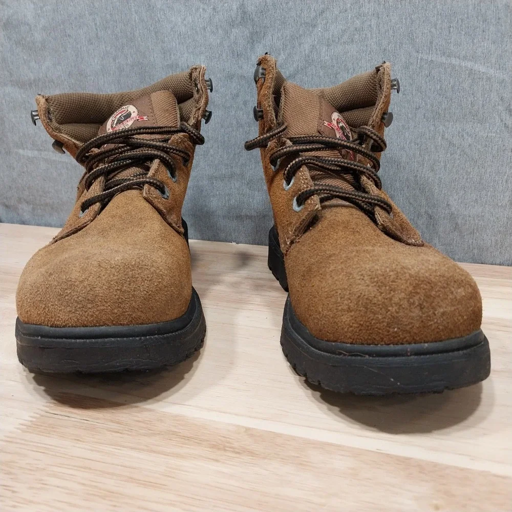 Brahma Work Boots Mens Suede Leather Oil Slip Resistant 6 Brown